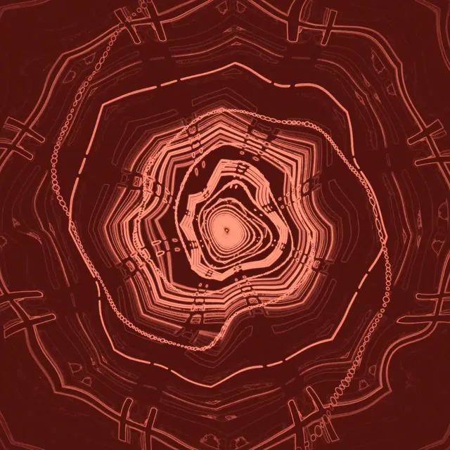 Neon Tunnel Röd Octagon Vortex Screensaver 1:1 Square 60fps VJ Loop