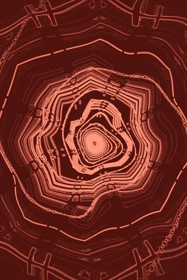 Neon Tunnel Red Polygon Vortex 2:3 Photo Portrait 60fps Screensaver Vj Loop