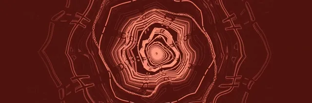 Neon Tunnel Rdeči Osemkotnik Vortex VJ Loop 3:1 Triple Wide 60fps Zaslonski Varčevalnik