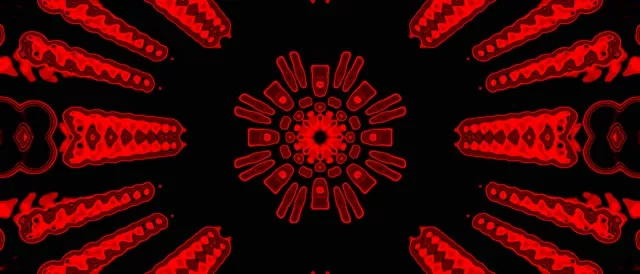 Punainen Neon-tunneli Kaleidoscope Burst | 21:9 Ultrawide | 60fps Screensaver