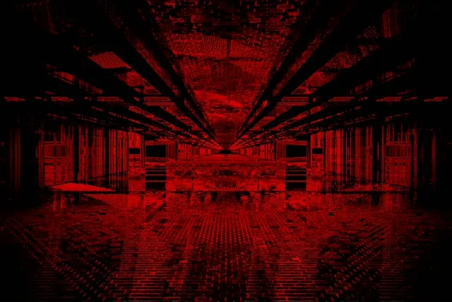 Rød Neontunnel VJ Loop 3:2 Surface 60fps Skjermsparer Glitchende Rutenett