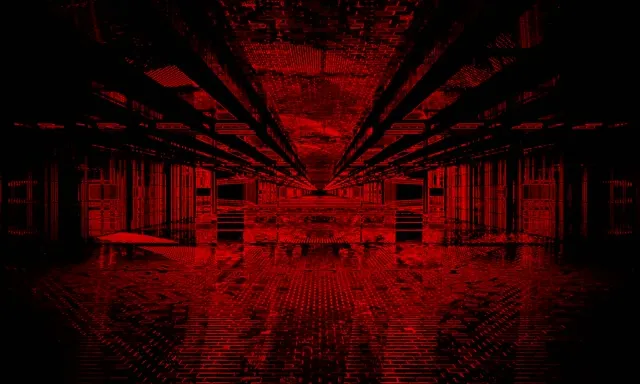 Red Neon Tunnel Circuit Grid VJ Loop 5:3 Wide 60fps Screensaver
