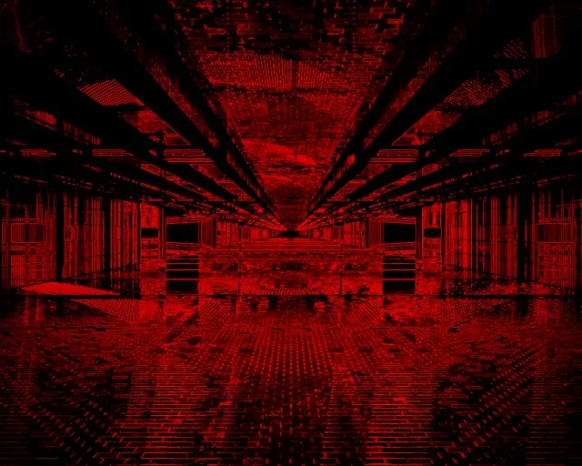 Vörös Glitch Neon Tunnel 5:4 industrial 60fps Képernyővédő Vj Loop