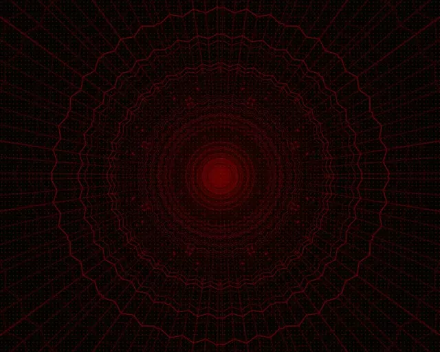 Κόκκινο Νέον Τούνελ Φράκταλ Ιστός Δίνη VJLoops 5:4 Βιομηχανικό 60fps Προφύλαξη Οθόνης