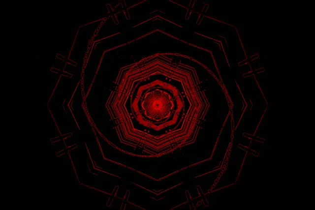 Vj loop Đường Hầm Neon Đỏ Bát Giác Xoáy Vòng 3:2 surface 60fps screensaver