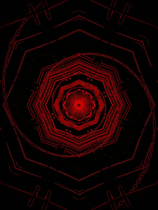 Piros Neon Alagút Nyolcszög Örvény VJ Loop 60fps 3:4 iPad Álló Képernyővédő