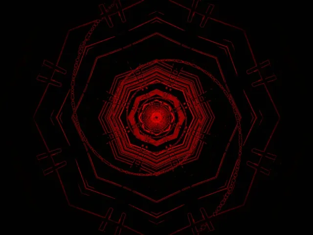 Hầm Neon Đỏ Bát Giác Xoáy VJLoops 4:3 Classic 60fps Screensaver