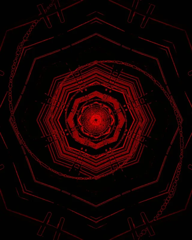 Tunel Neon Roșu Octogon Vortex VJ Loop 4:5 Instagram 60fps Screensaver