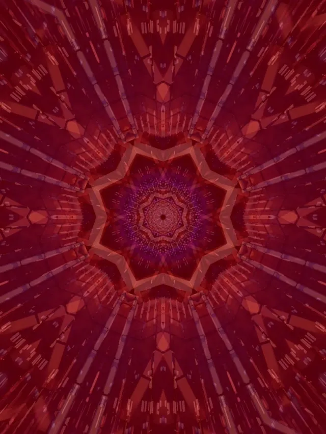 نجمة كاليدسكوب حمراء نفق نيون VJ Loop 3:4 iPad عمودي 60fps شاشة توقف