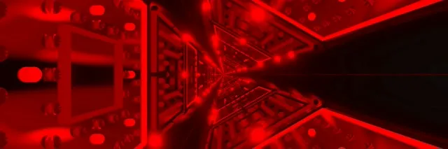 Neon Tunel Crveni Kaleidoskop Eksplozija VJ Loop 3:1 Triple Wide 60fps Čuvar Zaslona