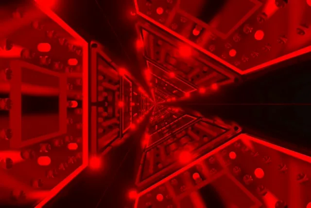 Неонов тунел червен калейдоскоп VJLoops 3:2 surface 60fps скрийнсейвър