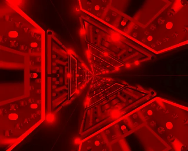 Tunel Neonowy Czerwony Kalejdoskop Wybuch VJLoops 5:4 Industrial 60fps Wygaszacz Ekranu