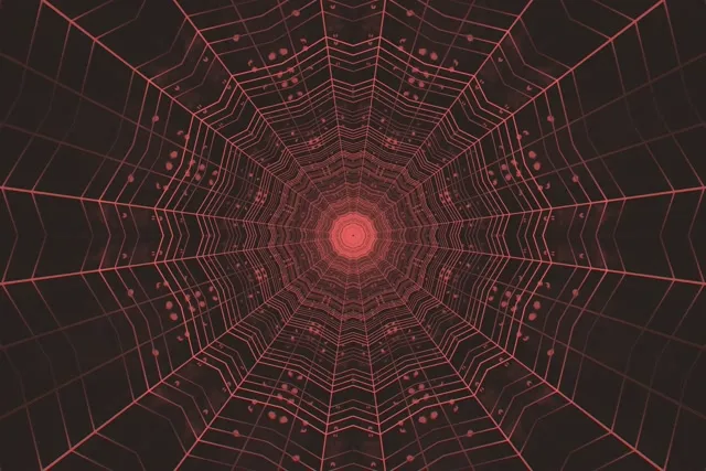 წითელი ფრაქტალური კალეიდოსკოპი ნეონის გვირაბი 3:2 Surface 60fps Screensaver VJ Loop