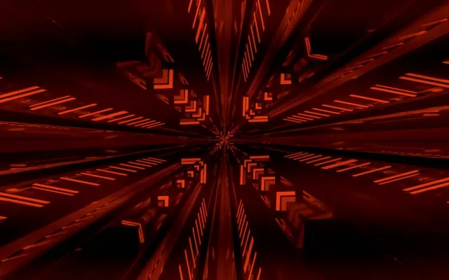 מנהרת ניאון אדומה VJ Loop חצים זוהרים 60fps 16:10 MacBook שומר מסך