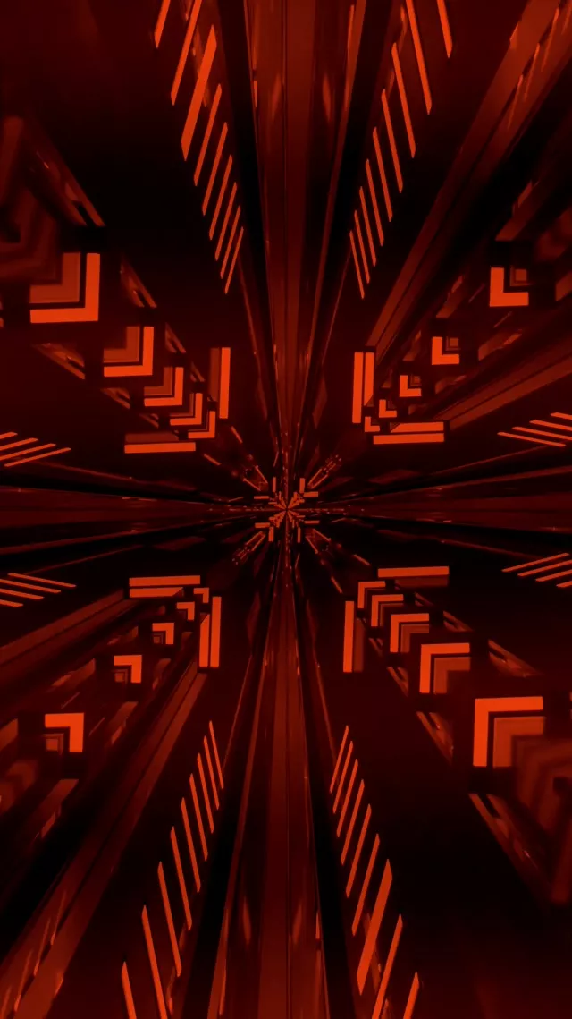 Túnel de Neó Vòrtex Angular Vermell VJ Loop 9:16 Reels 60fps Estalviapantalles