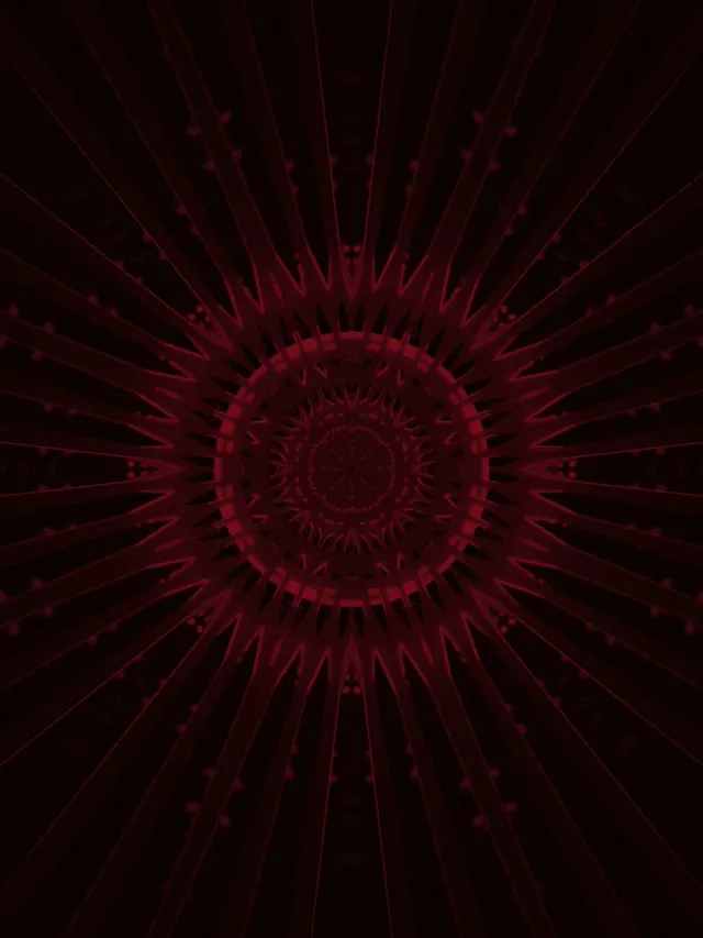 深紅碎形曼陀羅霓虹隧道 VJ Loop 3:4 iPad 直向 60fps 螢幕保護程式