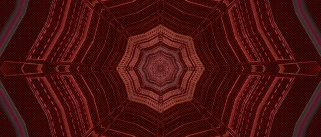 नियॉन टनल रेड ऑक्टागन वॉर्टेक्स स्क्रीनसेवर 21:9 Ultrawide 60fps VJ Loop
