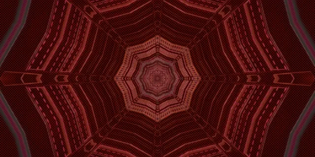 Красный октагон неоновый туннель VJ Loop 2:1 Univisium 60fps Screensaver