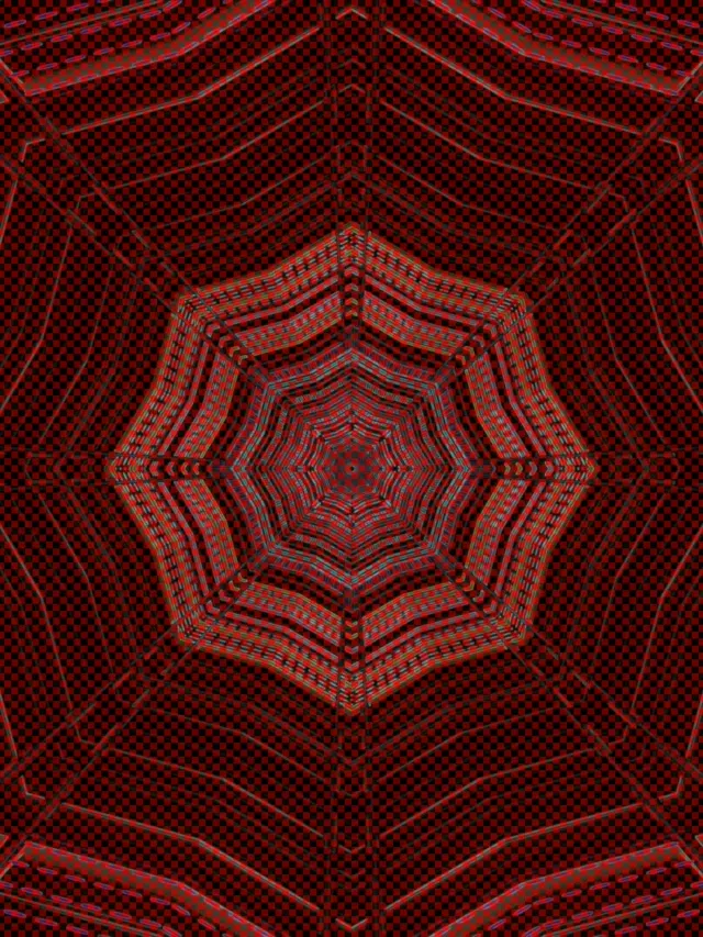 Crveni Osmerokut Neon Tunel Vj Loop 3:4 iPad Portrait 60fps Čuvar Ekrana