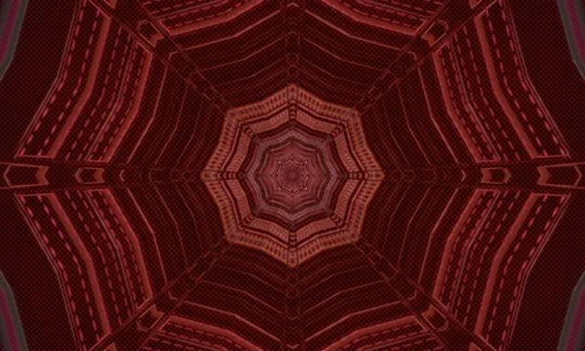 Vj loop Neon Tunnel Rød Oktagon Spiral 5:3 wide 60fps Skjermsparer