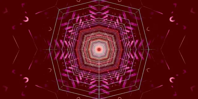 Túnel de Neón Caleidoscopio Vórtice VJ Loop 2:1 Univisium 60fps Salvapantallas