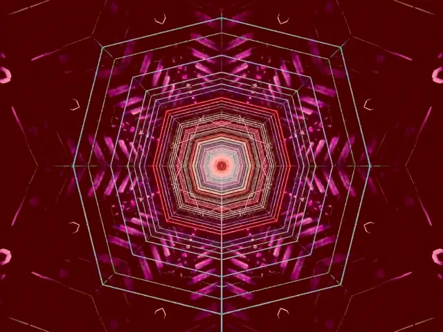 Neon Tunel Kaleidoskop Vrtlog VJ Loop 4:3 Klasični 60fps Čuvar Ekrana