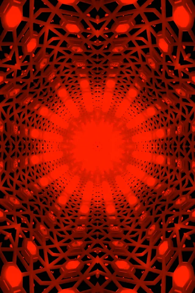 Red Black Mandala Neon Tunnel VJ Loop 2:3 Photo Portrait 60fps Screensaver