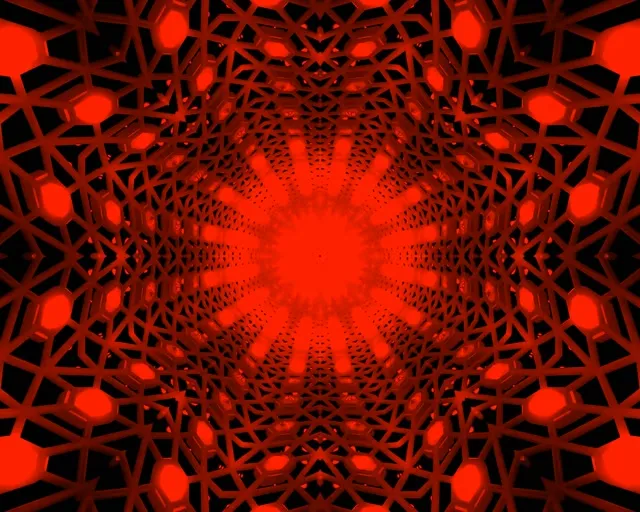 Vortex Mandala Black Red Tunnel Neon Vj Loop 5:4 tionsclaíoch 60fps Scáileán Codlata