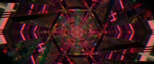 Túnel Neó Vermell Estel Caleidoscopi VJ Loop 2.39:1 Cinemascope 60fps Estalvi de pantalla