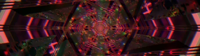 네온 터널 만화경 별 소용돌이 VJ Loop 32:9 슈퍼 울트라와이드 60fps 화면보호기