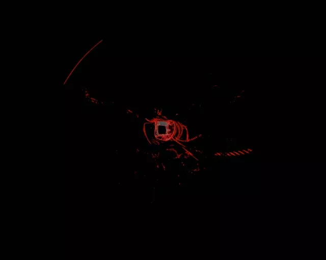 Rød Neon Tunnel Pauseskærm 5:4 industriel 60fps VJ Loop PC Laptop