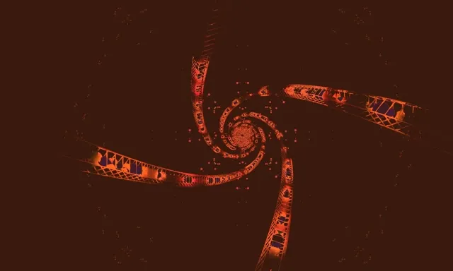 Neon Tunnel Fractal Spiral VJ Loop 5:3 Wide 60fps Screensaver