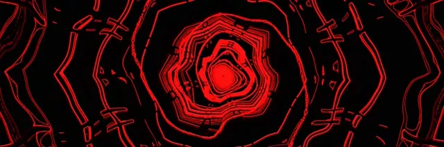 紅色霓虹隧道螺旋漩渦 3:1 Triple Wide 60fps 螢幕保護程式 VJ Loop