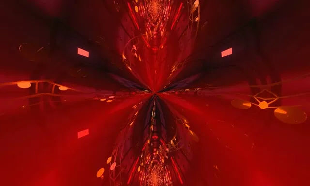 Red Neon Tunnel Spiraling Vortex 5:3 Wide 60fps VJ Loop Screensaver