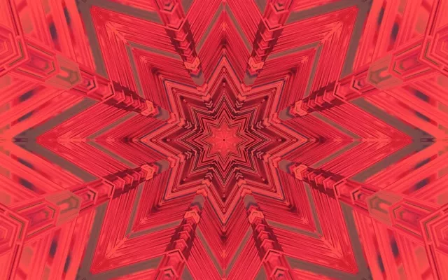 Röd Stjärna Kaleidoskop Neon Tunnel VJ Loop 16:10 MacBook 60fps Skärmsläckare