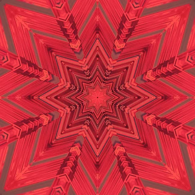 Kırmızı Yıldız Kaleydoskop Neon Tünel Ekran Koruyucu Vj Loop 1:1 Kare 60fps
