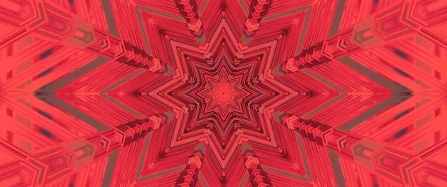 लाल स्टार कैलाइडोस्कोप Neon Tunnel VJ Loop 2.39:1 Cinemascope 60fps Screensaver
