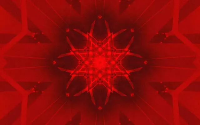 Red Neon Tunnel Star Kaleidoscope VJ Loop 16:10 macbook 60fps screensaver