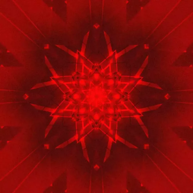 Červený Neonový tunel Hviezda Kaleidoskop 1:1 Square 60fps Šetrič obrazovky VJ Loop