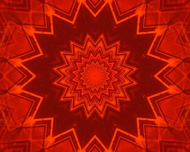 Tunel Neon Explozie Stea Roșie VJ Loop 5:4 Industrial 60fps Screensaver