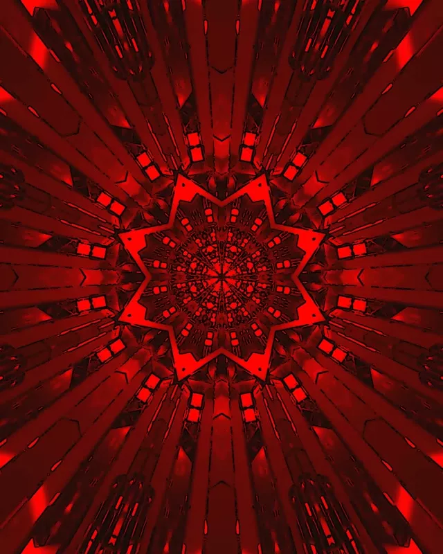 Tunel Neon Roșu Stea Screensaver 60fps 4:5 Instagram VJ Loop