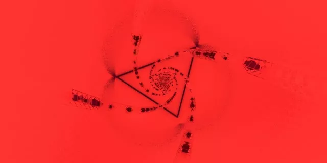 Raudonas Spiralinis Trikampis Neoninių Šviestuvų Tunelis VJ Ciklas 2:1 Univisium 60fps Ekrano Užsklanda