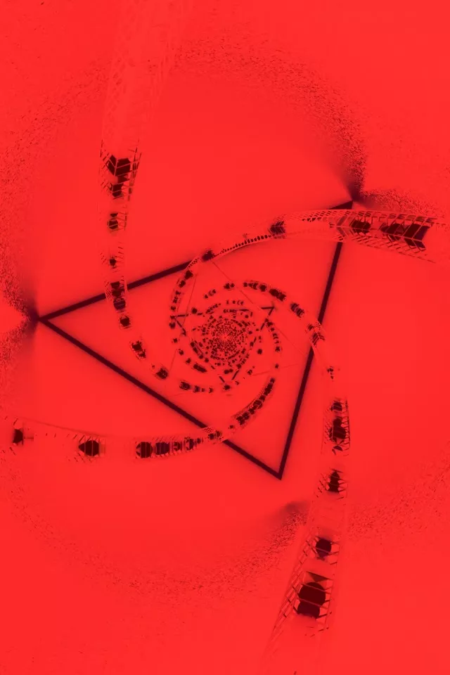 Red Neon Tunnel Spiral Triangle Vortex 2:3 Photo Portrait 60fps Screensaver Vj Loop