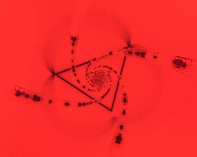 霓虹燈隧道紅色螺旋三角 VJ Loop 5:4 工業級 60fps 螢幕保護程式