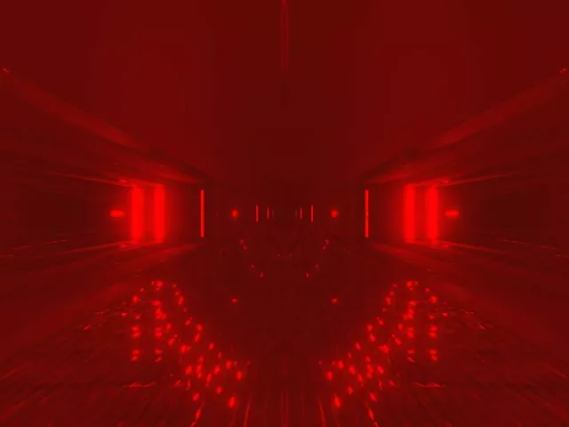 Rød Neon Tunnel VJLoops 4:3 Classic 60fps Skjermsparer Glødende Prikk Gulv