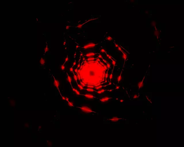 Red Pulsating Octagon Neon Tunnel 5:4 Industrial 60fps VJ Loop Screensaver