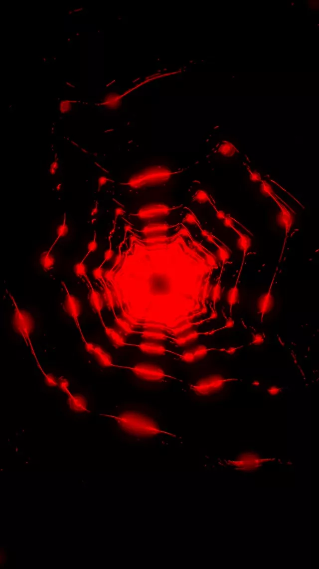 Red Pulsating Neon Tunnel Vortex | 9:16 Reels 60fps Screensaver Loop