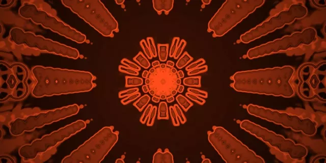 Radial Neon Tunnel Kaleidoscope Burst VJ Loop 2:1 Univisium 60fps Screensaver