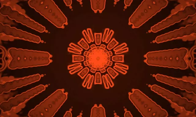 Pulsating Mandala Neon Tunnel 5:3 Wide 60fps Screensaver VJ Loop