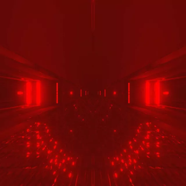 Crveni Neon Tunel VJLoops | Svetleći Odsjaji Poda | 1:1 Square 60fps Čuvar Ekrana